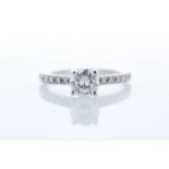 18ct White Gold Single Stone Prong Set With Stone Set Shoulders Diamond Ring (0.91) 1.29