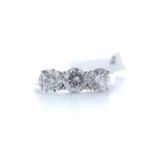 18ct White Gold Three Stone Claw Set Diamond Ring 2.07