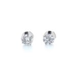 18ct White Gold Single Stone Claw Set Diamond Earring 1.81