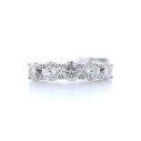 18ct White Gold Claw Set Semi Eternity Diamond Ring 2.66