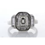 18ct White Gold Emerald Cut Bespoke Diamond Ring 2.02