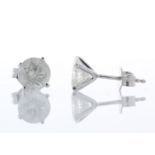 18ct White Gold Single Stone Prong Set Diamond Earring 2.59