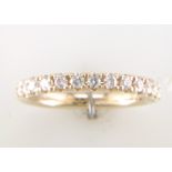 18ct Yellow Gold Claw Set Semi Eternity Diamond Ring 0.38