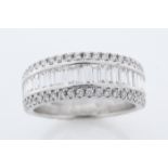 18ct White Gold Channel Set Semi Eternity Diamond Ring 1.49