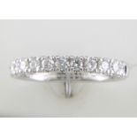 18ct White Gold Claw Set Semi Eternity Diamond Ring 0.49