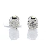 18ct White Gold Single Stone Claw Set Diamond Earring 3.49