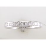 18ct White Gold Channel Set Semi Eternity Diamond Ring 0.47