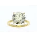 18ct Yellow Gold Single Stone Claw Set Diamond Ring 5.01