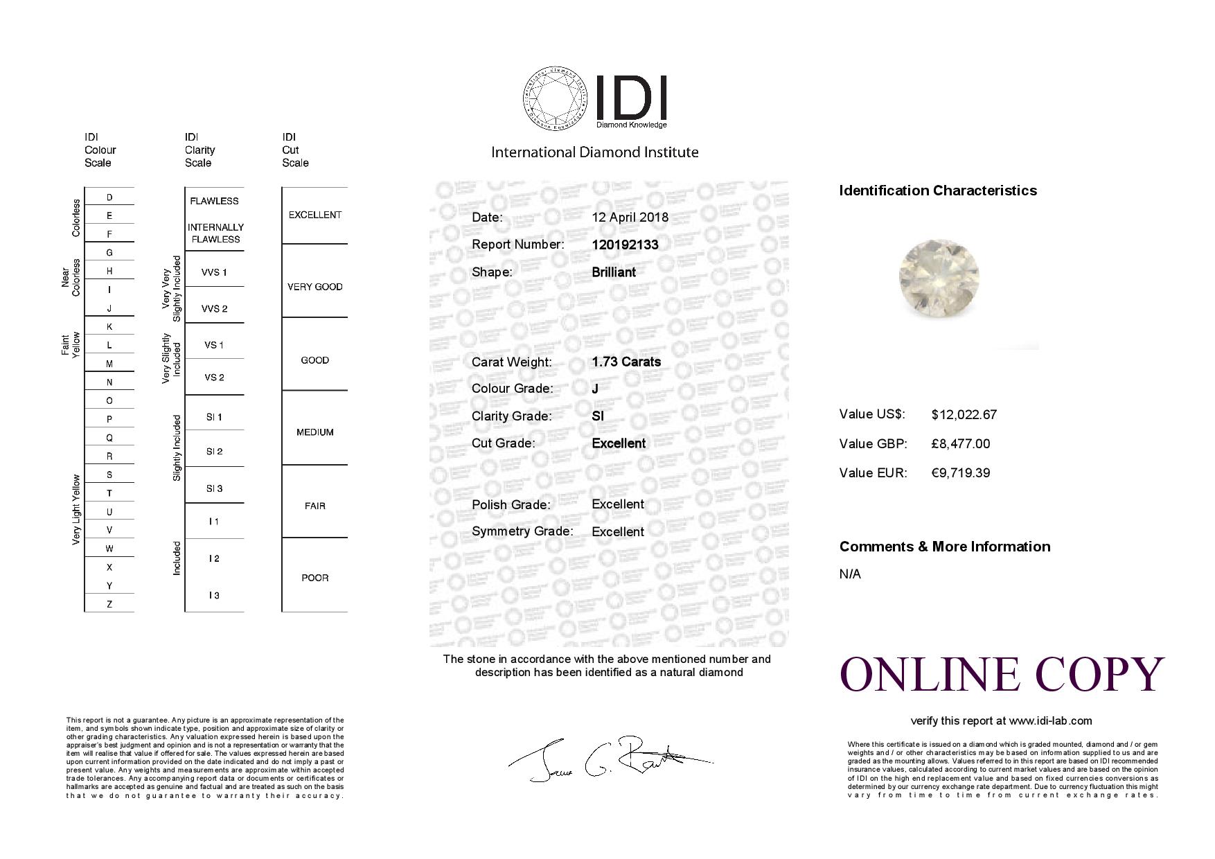 Loose Diamond 1.73 - Image 2 of 2