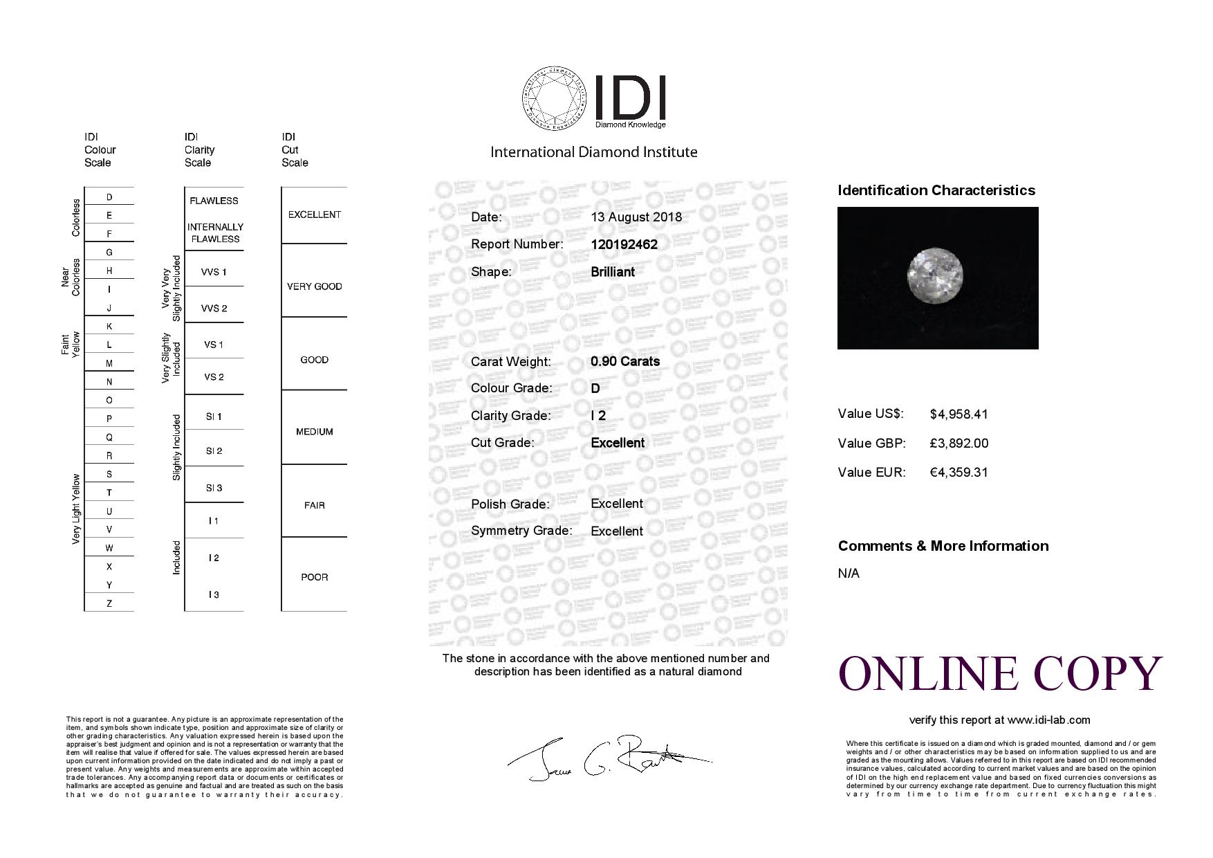 Loose Diamond 0.90 - Image 2 of 2