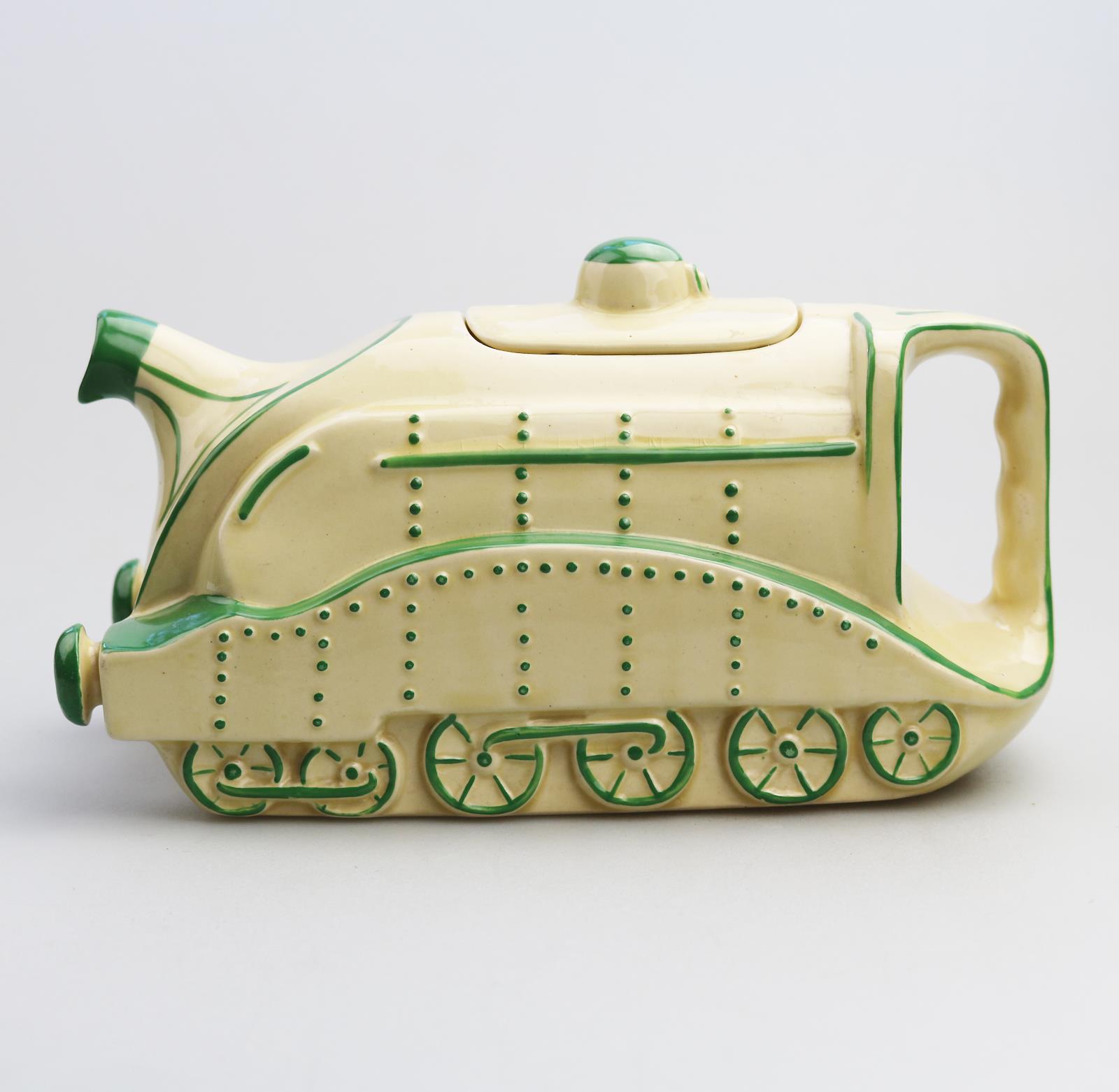 British Art Deco Art Pottery Extremely rare Sadler Mallard Train Teapot C.1930's - Image 2 of 3