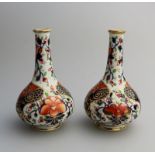 Antique English Porcelain a fine pair Derby Imari hand painted bottle Vases C.1806+