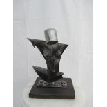 "Torso Woman No1", approx 30cm high, mounted on wooden base