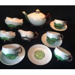 Rare Antique Minton Novelty Coconut & Mushroom and Tea Service, Circa 1880.