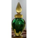 Archimede Seguso combined amber and emerald scent bottle