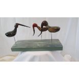 "Group of Wading Birds" approx 30cm long & 25cm high