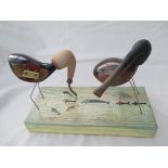 "Wading Birds Fishing" approx 30cm long & 25cm high