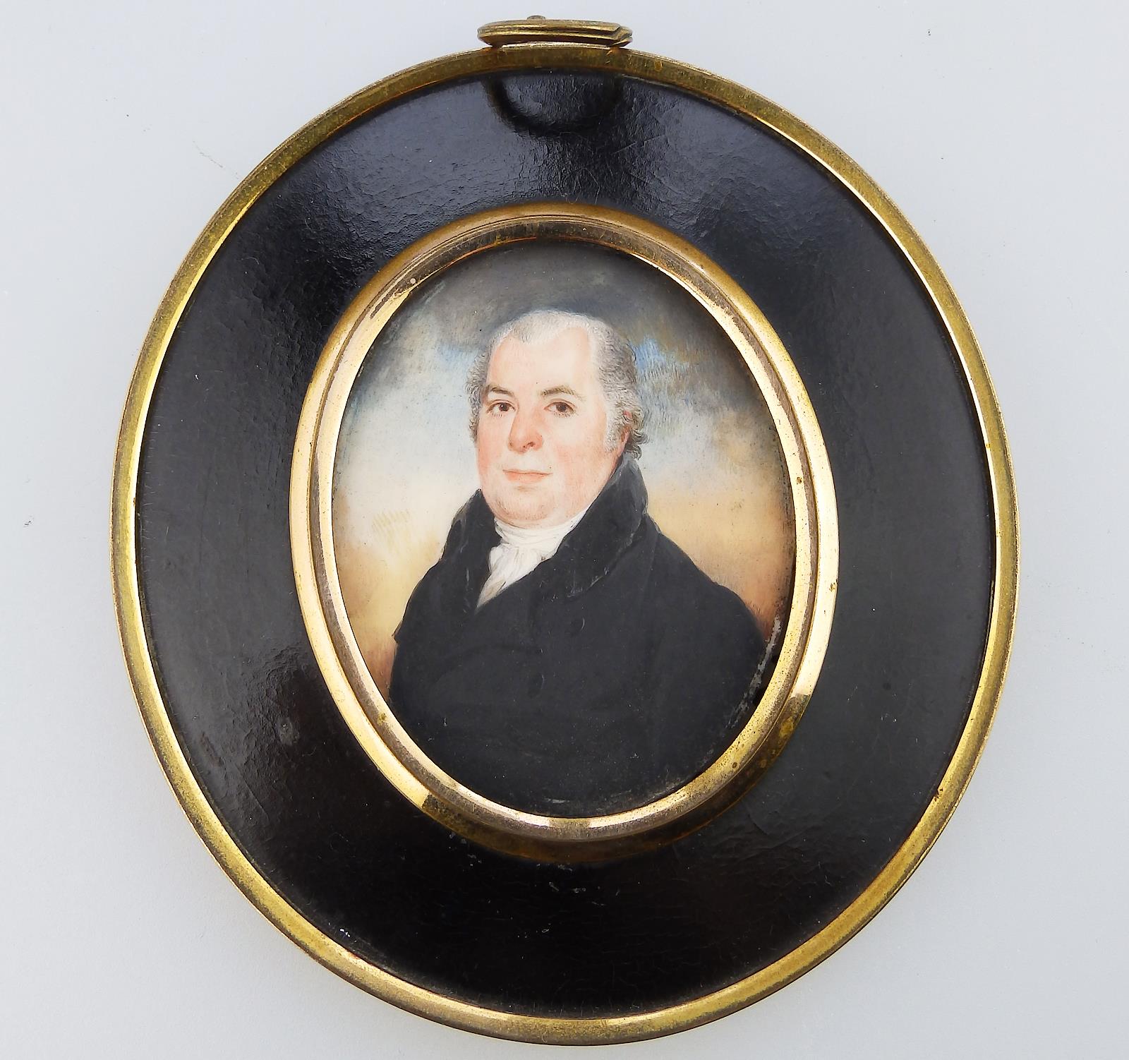 Attributed Frederick Buck English Antique Portrait Miniature a gentleman C.1800