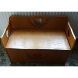 Vintage Retro Solid Pine Childs Window Seat & Store Box NO RESERVE