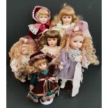 Vintage Retro Parcel of 6 x Collectable Dolls on Stands