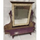 Antiques Vintage Wash Mirror Victorian / Edwardian & 3 Retro Suitcases Shabby Chic NO RESERVE