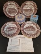Vintage Parcel of 6 Collectors Plates for Brocton Staffordshire Plus Wedgwood & Studio Pottery