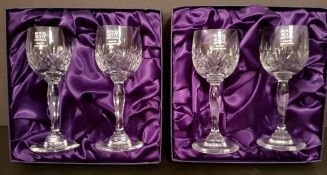 2 Boxes of Royal Scot Lead Crystal Wine Glasses Each box contains 2 glasses