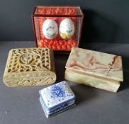 Vintage Retro 3 Assorted Boxes Includes Onyx Pottery & Stone Plus 1 Other NO RESERVE