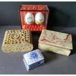 Vintage Retro 3 Assorted Boxes Includes Onyx Pottery & Stone Plus 1 Other NO RESERVE