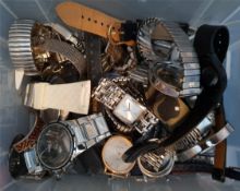 Vintage Retro Box of Assorted Watch Parts NO RESERVE