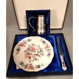 Boxed Aynsley Cake Plate & Knife & Alstom Presentation Tankard Boxed