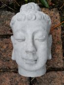 Vintage Buddha Head Figure Garden Ornament or Home Ornament Reconstituted stone