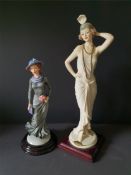 Vintage Retro Pair Figurines Includes Leonardo Figure & Armani Figurine NO RESERVE
