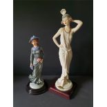 Vintage Retro Pair Figurines Includes Leonardo Figure & Armani Figurine NO RESERVE