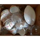 Vintage Retro Banana Box of Glass Ware & China NO RESERVE