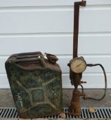 Vintage Retro Automobilia Jerry Can & Pressure Gauge