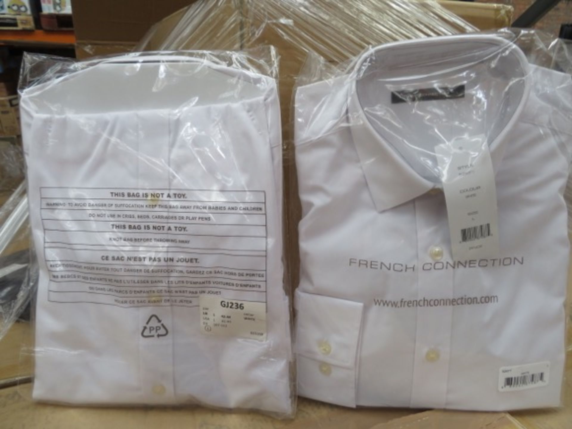 20 X Brand New French Connection Formal White Long Sleeve Shirts In Various Sizes. Huge Re-Sale