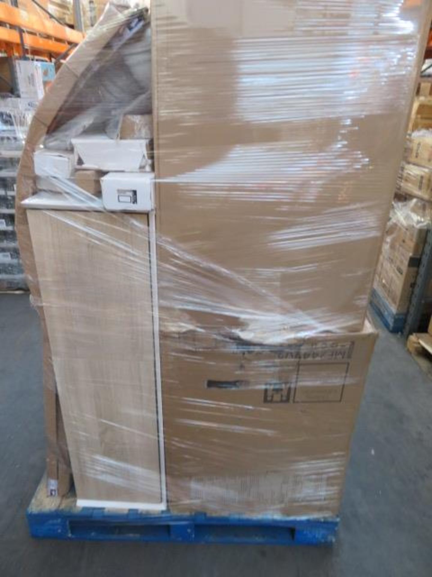 (Q1) Pallet To Contain 97 X Items Of Various Bathroom Stock To Include: Basin Cabinets, Basin Tap,