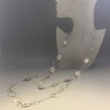 1970s Hallmarked Silver Brutalist Modernist Hammered Coin Necklace - Sheffield Hallmarks