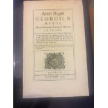 Early 18th Century Black Letter Act of Parliament King George II 1727 London