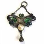 Antique Edwardian Art Nouveau Lavalier Pendant Possibly Suffragette