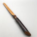 Antique Wooden Treen Folk Art Carved 14" Letter Opener / Page Turner