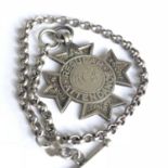 Antique Silver Ladies Hallmarked Fob Medal & Pocket Watch Chain Marked 925 c1906