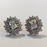 DQCZ - Diamonique by QVC 925 Silver Cubic Zirconia Earrings