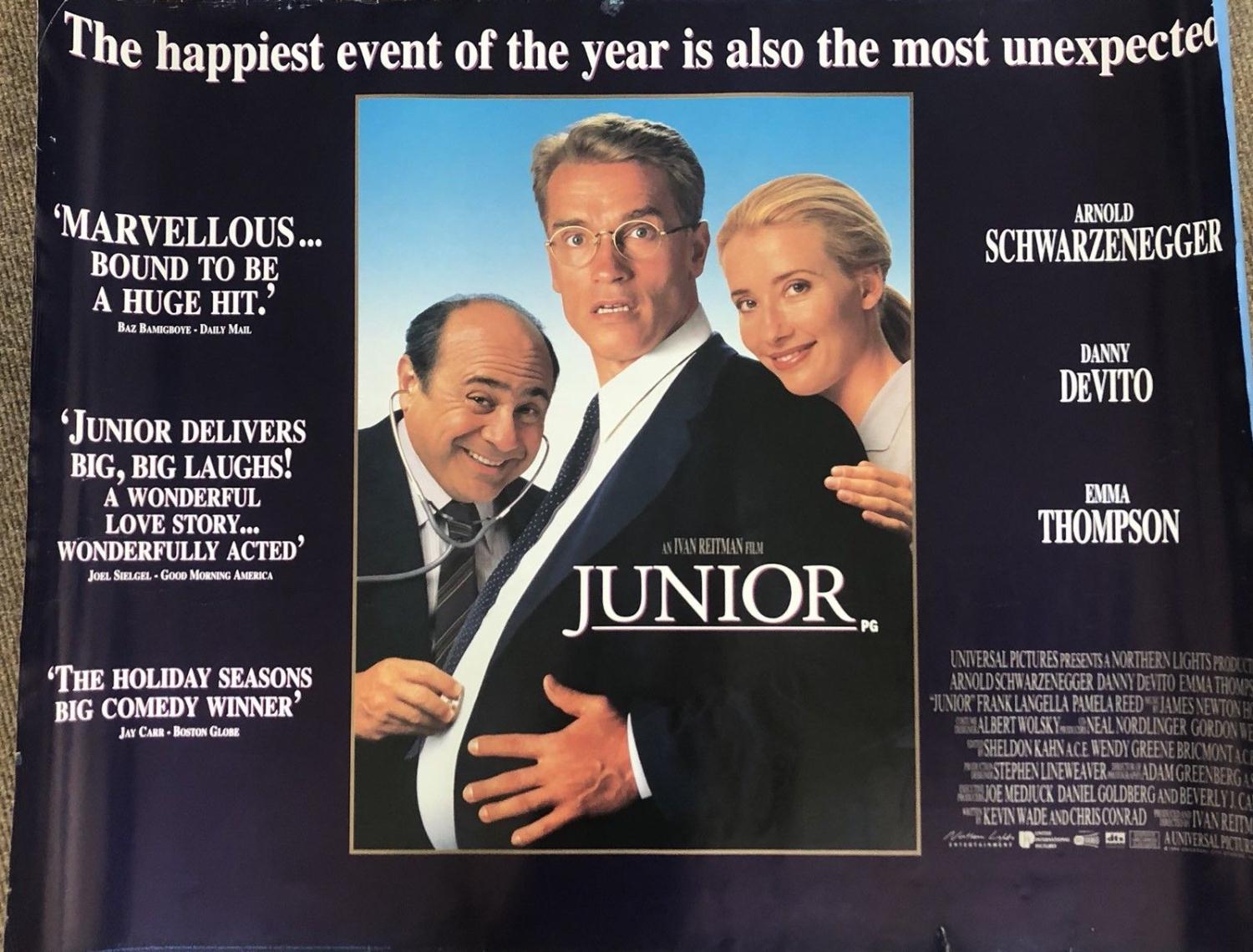 JUNIOR - ORIGINAL 1990s CINEMA POSTER 1994 Arnold Schwarzenegger, Danny DeVito