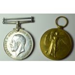 WW1 Pair Victory Medal & British War Medal