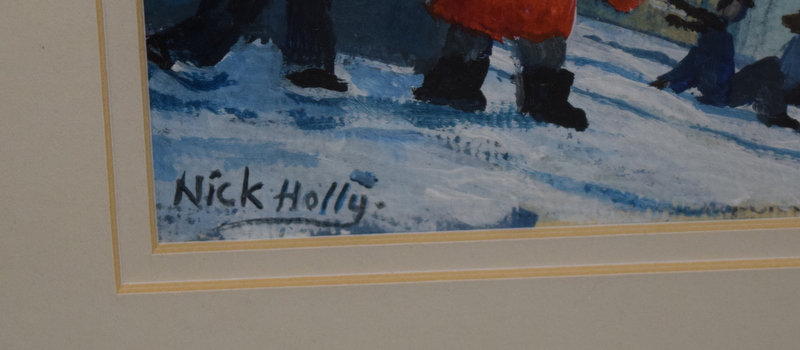 Original Nick Holly Painting Of St Thomas, Swansea Overlooking Swansea Bay - Image 3 of 3