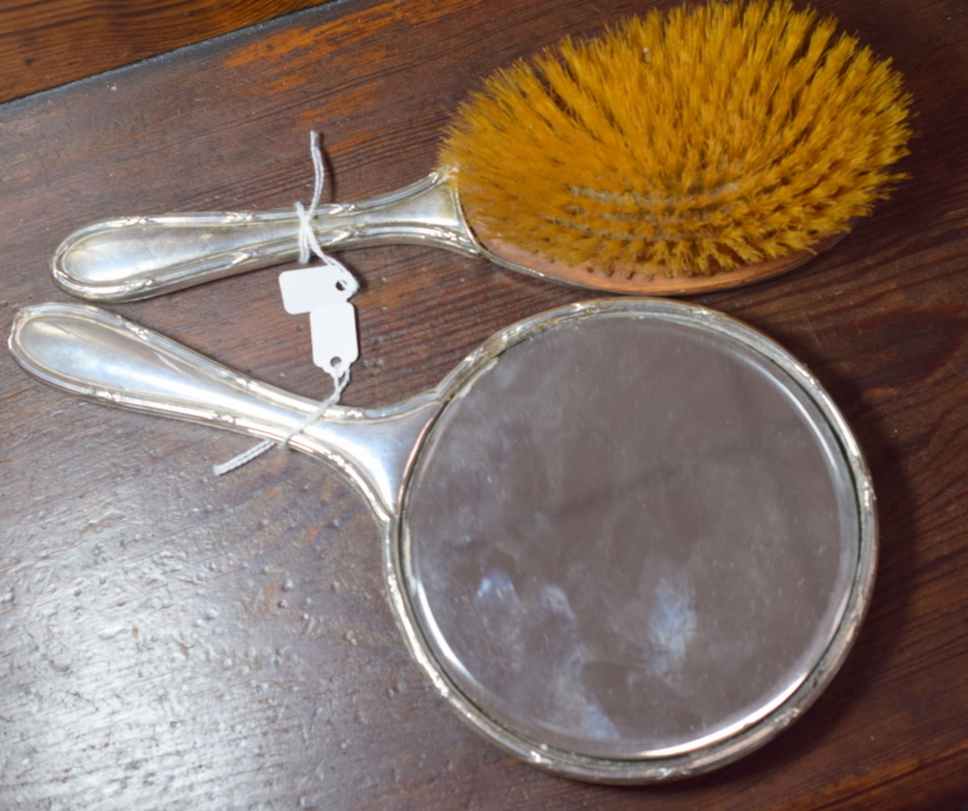 Vintage Silver Mirror And Silver Brush Set - Image 2 of 2
