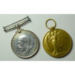 WW1 Pair Victory Medal & British War Medal