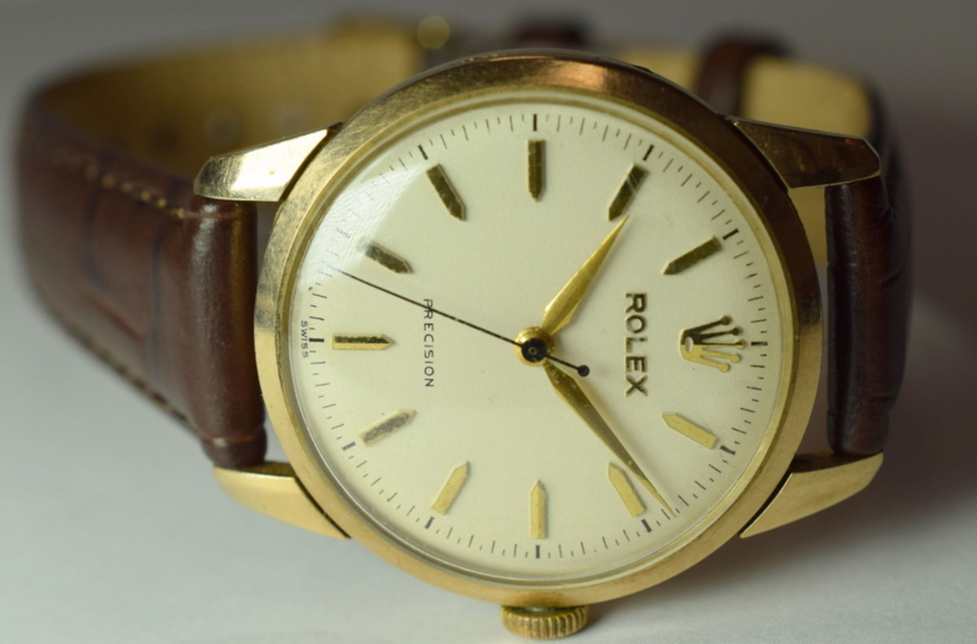 Rolex Precision 9ct Gold Gentleman's Wristwatch - Image 3 of 5